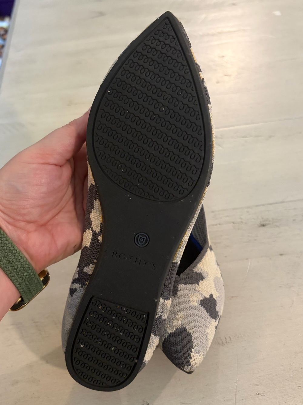 Rothy's Pointed Toe Flats in Gray Camo Knit - Picture 6 of 6
